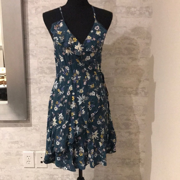Green floral summer dress - Picture 1 of 3